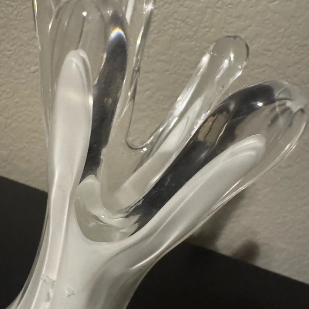 Vintage 6 Finger White Glass Vase